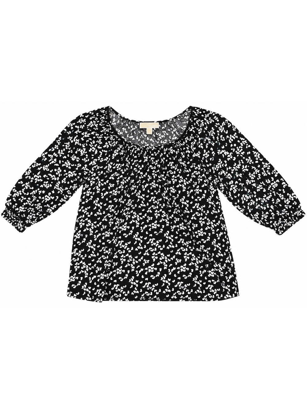 Michael Kors Women’s Black White Floral Print 3/4 Sleeve Blouse Top 1X